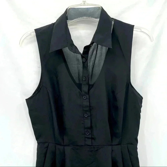 Yaya Women’s Black Open Back Dress Medium Lightweight Sleeveless Button Zipper - Picture 2 of 9